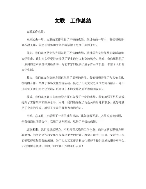 文联  工作总结