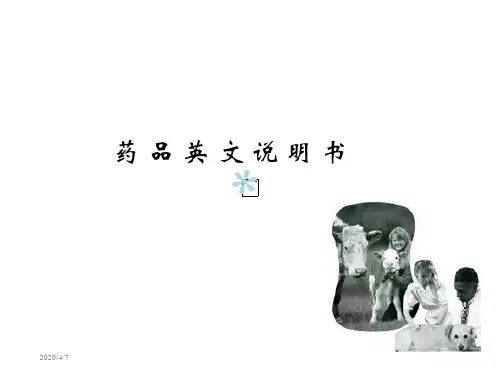 药 品 英 文 说 明 书
