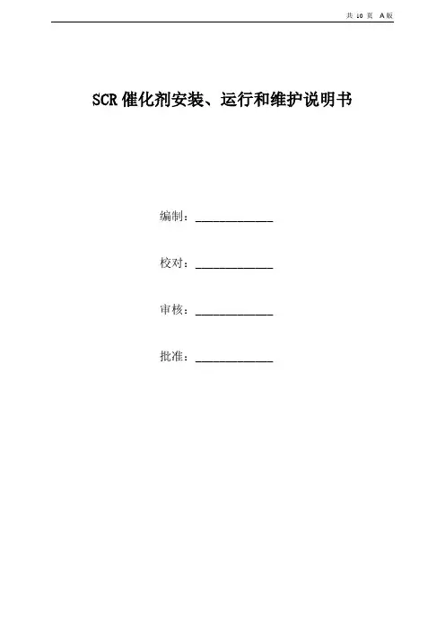 某催化剂安装说明书