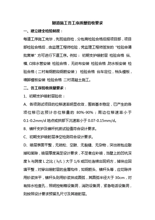 二衬质量控制措施