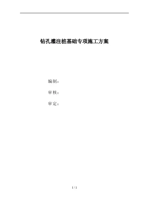 桥梁桩基专项施工方案