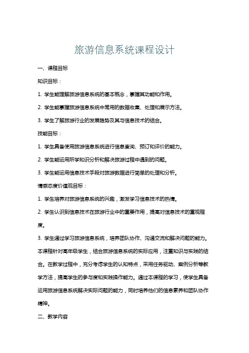 旅游信息系统课程设计