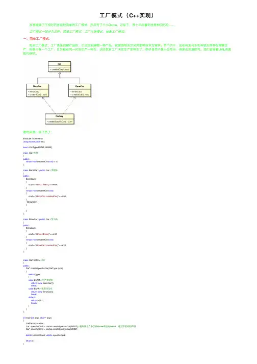 工厂模式（C++实现）