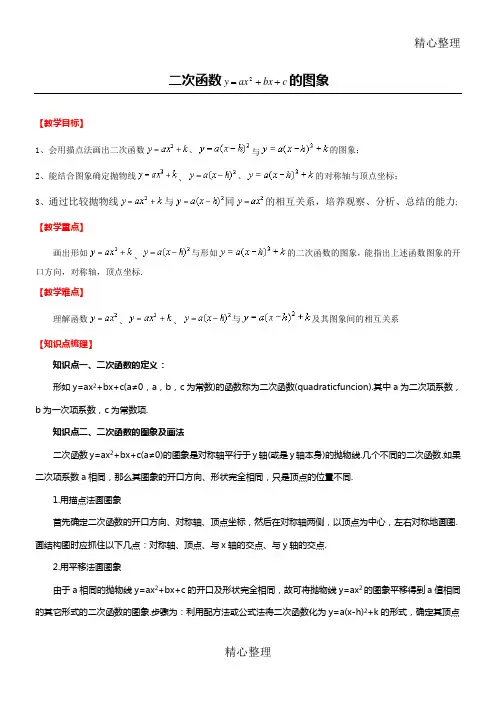 二次函数y=ax2+bx+c的图像及性质