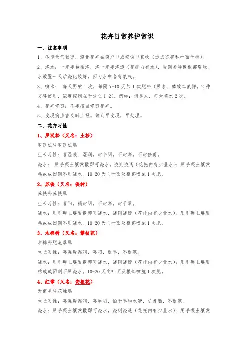 知识科普-花卉日常养护常识