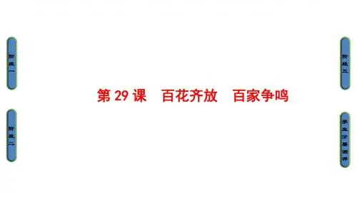 高中历史第6单元现代世界的科技与文化第29课百花齐放百家争鸣课件岳麓必修3