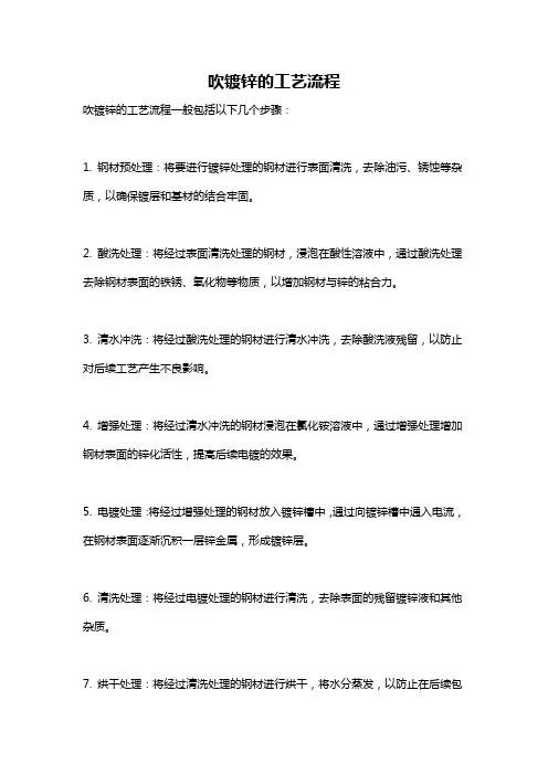 吹镀锌的工艺流程