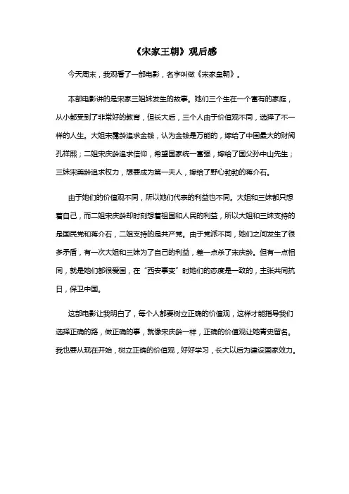 《宋家王朝》观后感