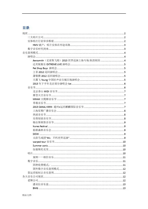音乐市场现状及盈利模式
