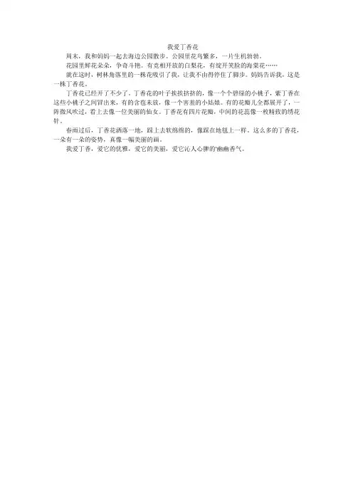 三年级作文描写植物丁香花的作文