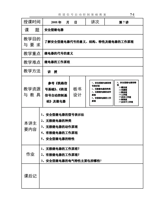 7讲 安全型继电器