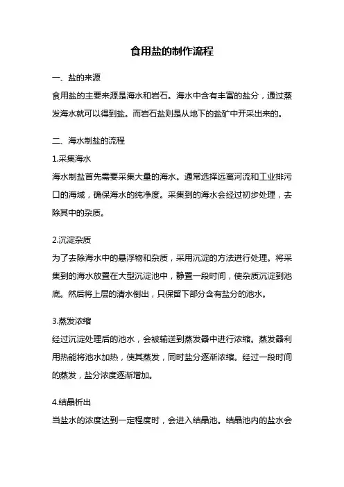 食用盐的制作流程