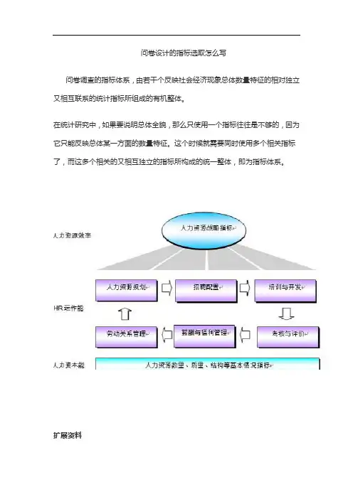 问卷设计的指标选取怎么写