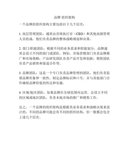 品牌 组织架构