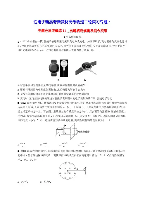 适用于新高考新教材2024版高考物理二轮复习专题电磁感应规律及综合应用(含答案)