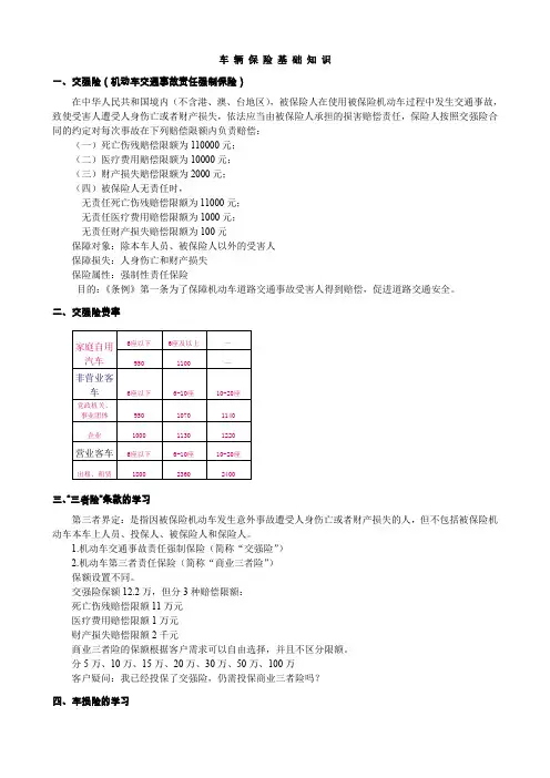 车辆保险基础知识