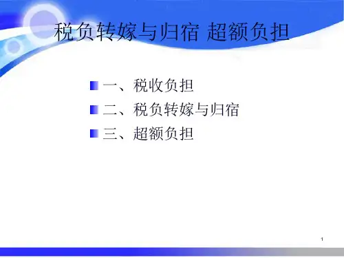 税负转嫁与归宿超额负担37页PPT