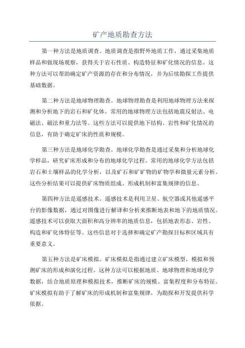 矿产地质勘查方法