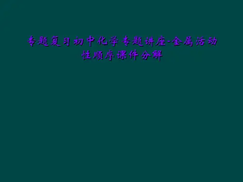 专题复习初中化学专题讲座-金属活动性顺序课件分解