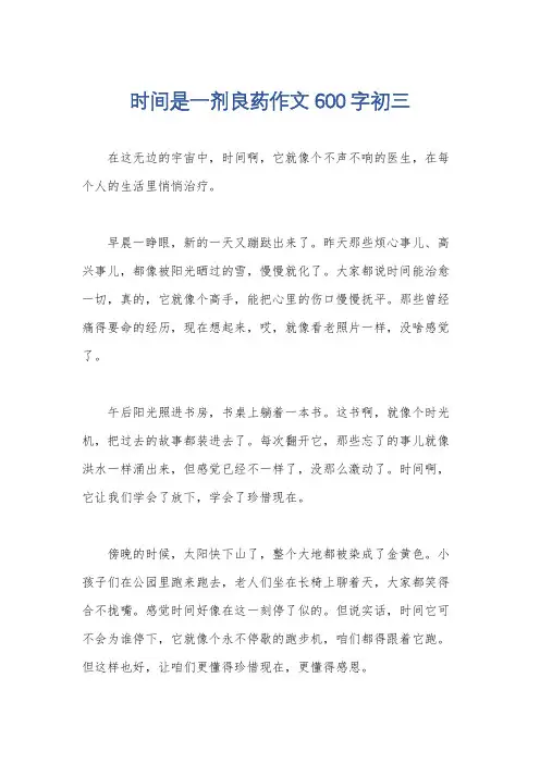 时间是一剂良药作文600字初三