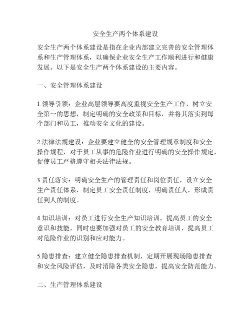 安全生产两个体系建设