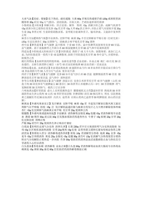 中兽医方剂
