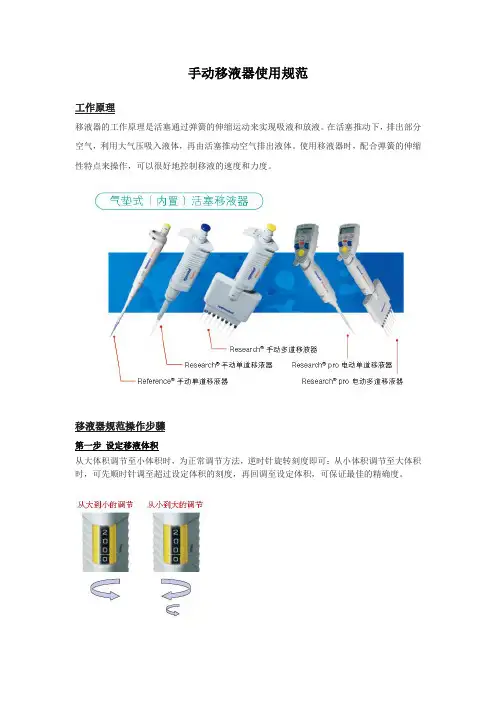 手动移液器使用规范