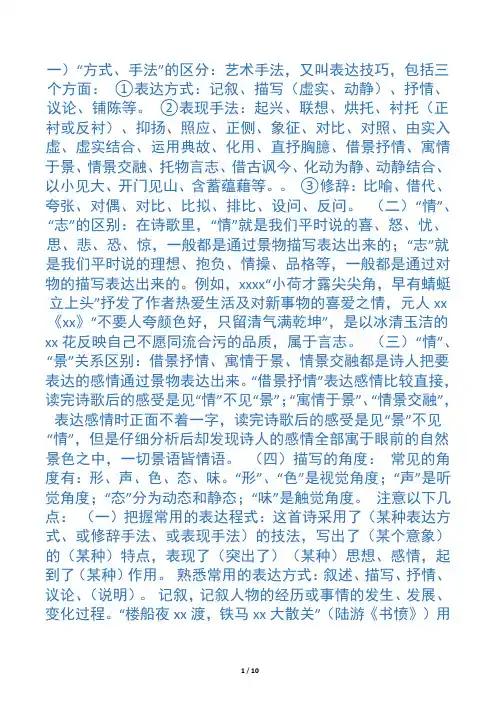 艺术手法,表现手法