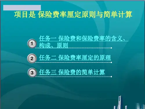 保险费率厘定原则与简单计算