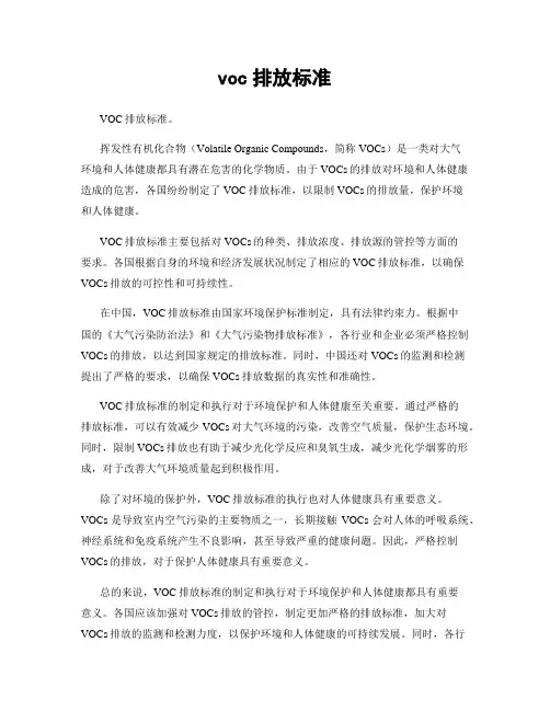 voc排放标准