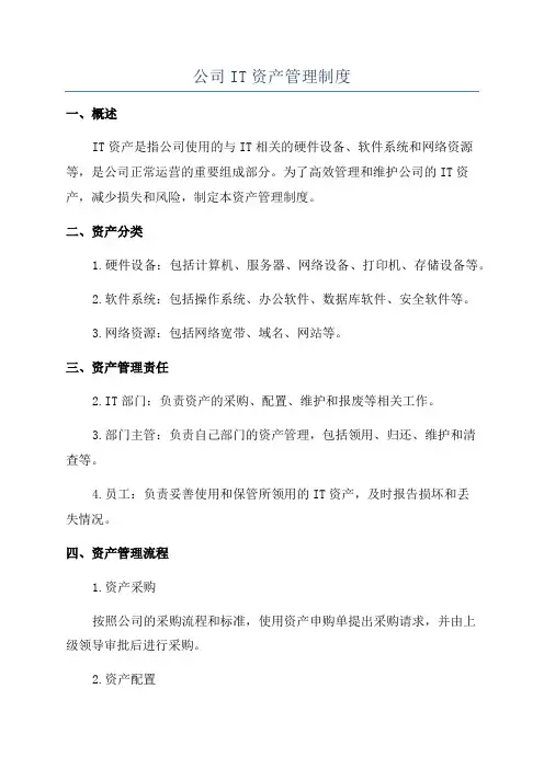 公司IT资产管理制度