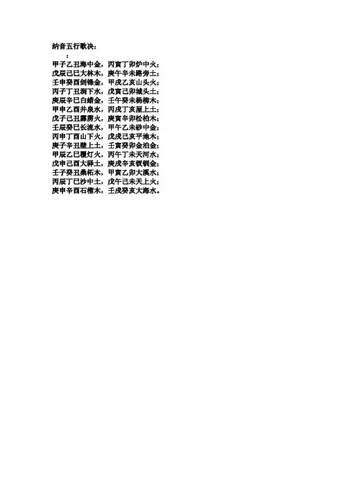 纳音五行歌决