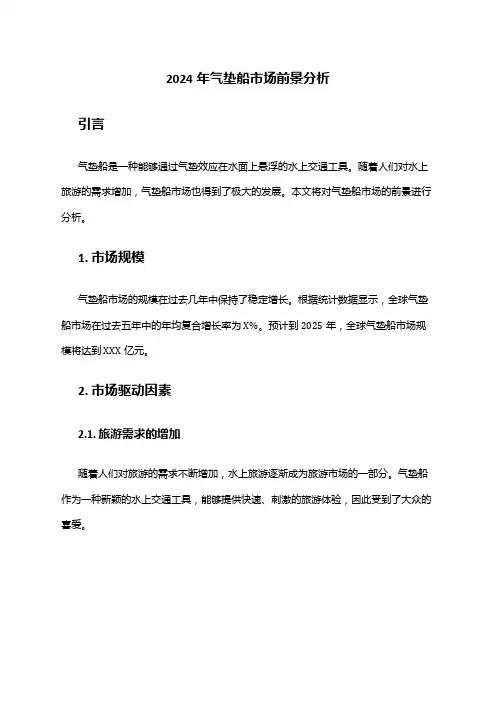 2024年气垫船市场前景分析