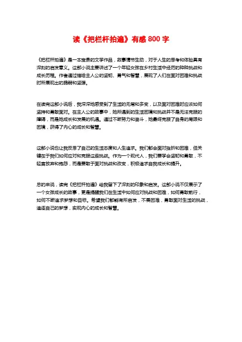 读《把栏杆拍遍》有感800字