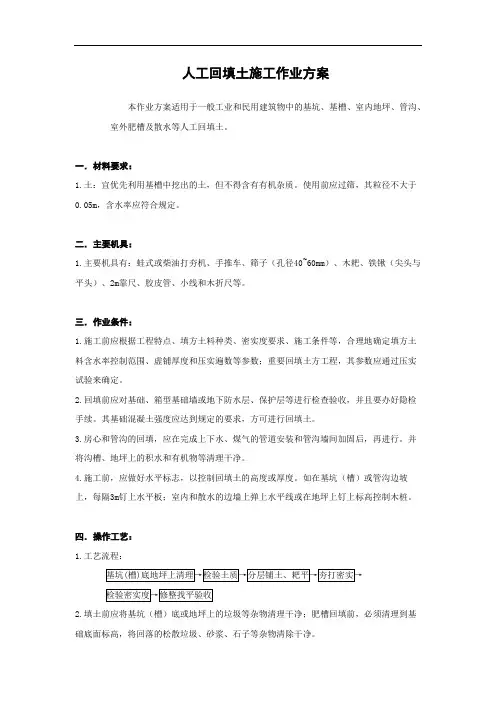 人工回填土施工作业方案
