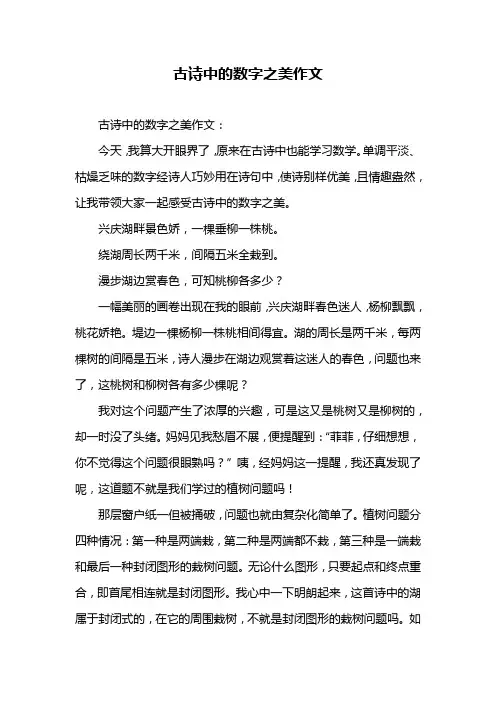 古诗中的数字之美作文