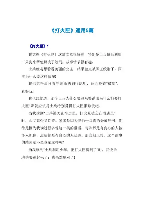《打火匣》读后感通用5篇
