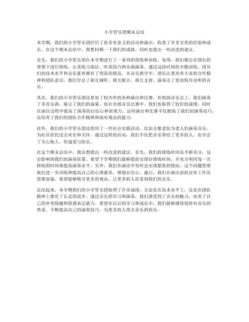 小学管乐团期末总结