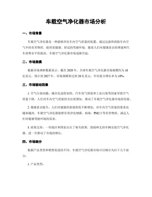 车载空气净化器市场分析