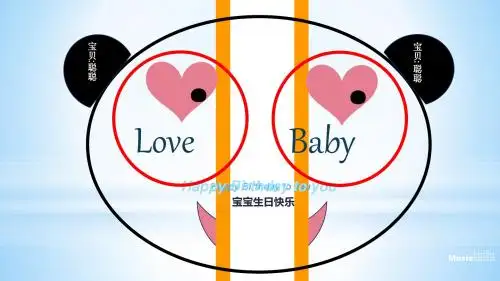 宝宝生日快乐周岁百日宴请ppt模板