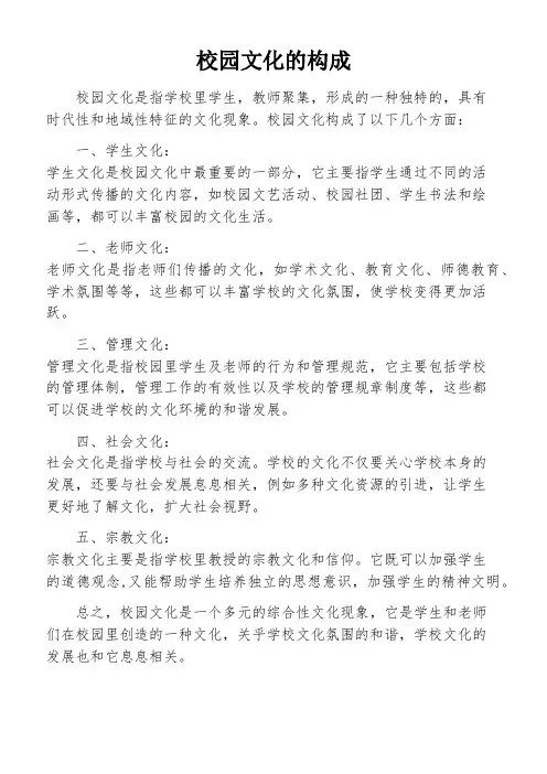 校园文化的构成