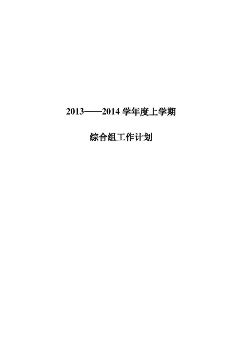 2010——2011学年度上学期综合组工作计划