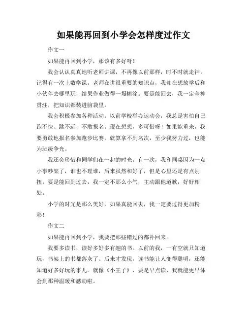 如果能再回到小学会怎样度过作文