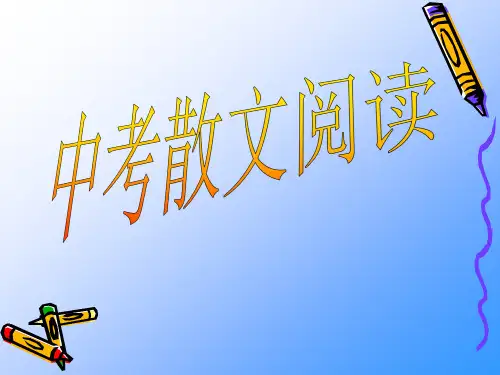中考散文阅读复习精品PPT课件