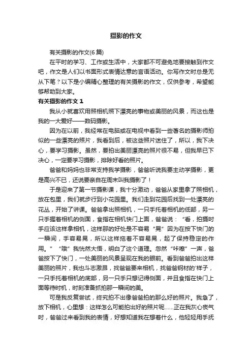摄影的作文