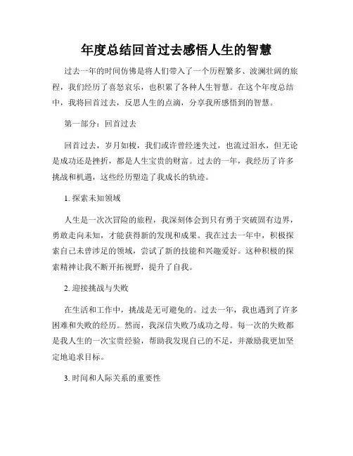 年度总结回首过去感悟人生的智慧