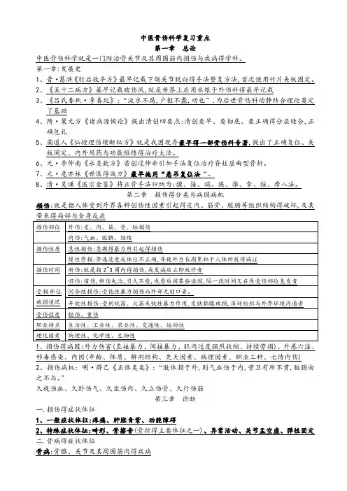 中医骨伤科学复习重点整理