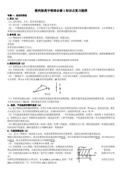 最新教科版高中物理知识点