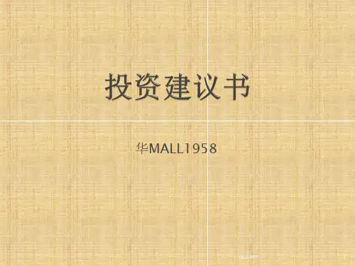 安徽安庆华MALL1958项目投资建议书