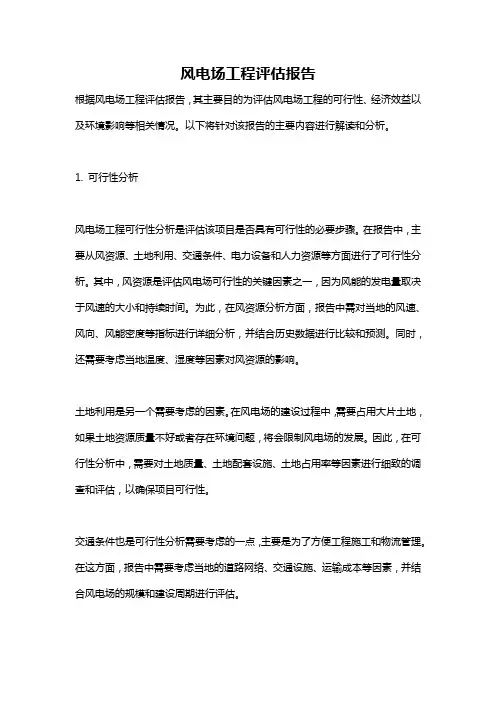 风电场工程评估报告